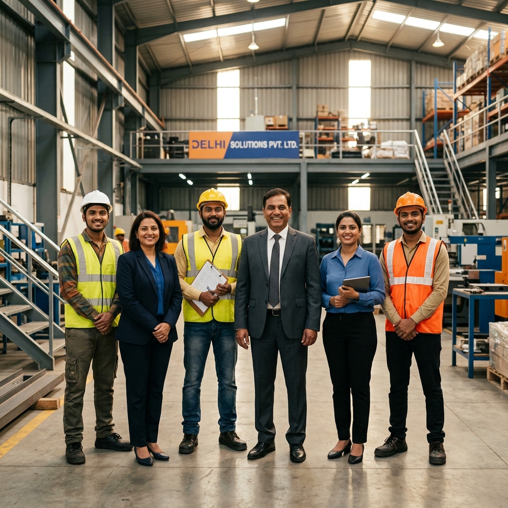 Shramik Sathi team at an industrial site